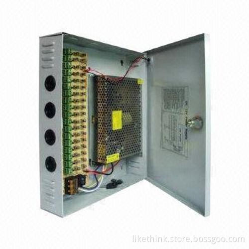 12V DC/10Amp 9-channel CCTV Power Supply with Over-current Protection and Short-circuit Protection